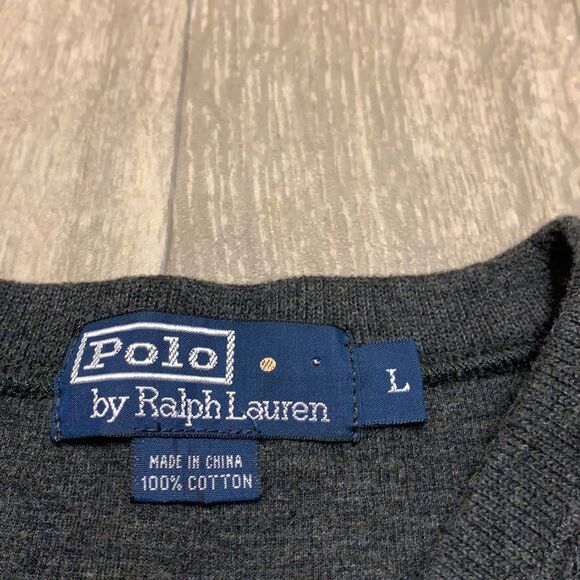 Mens Polo Ralph Lauren V-Neck Cotton Sweater - Picture 4 of 5